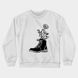 Flower growing from boots Crewneck Sweatshirt